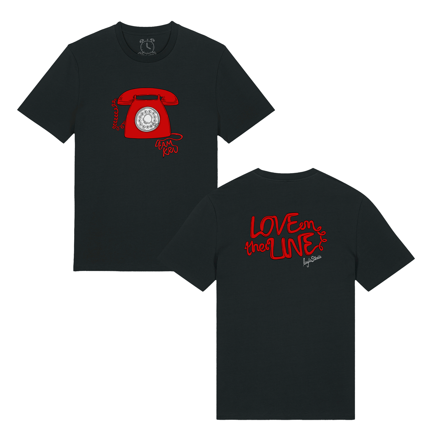 4AM KRU LIMITED EDITION LOVE ON THE LINE T-SHIRT - BLACK