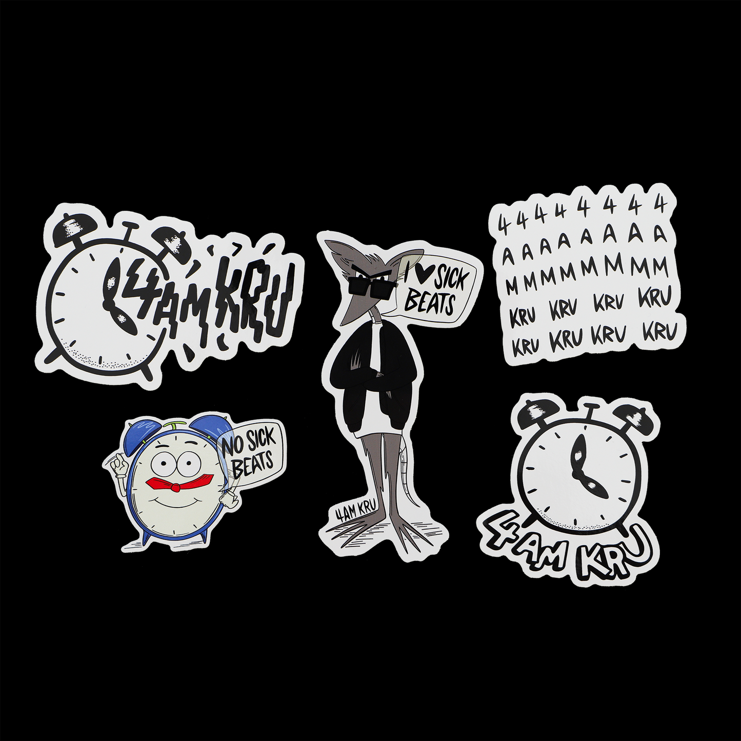 4AM KRU STICKER PACK UK