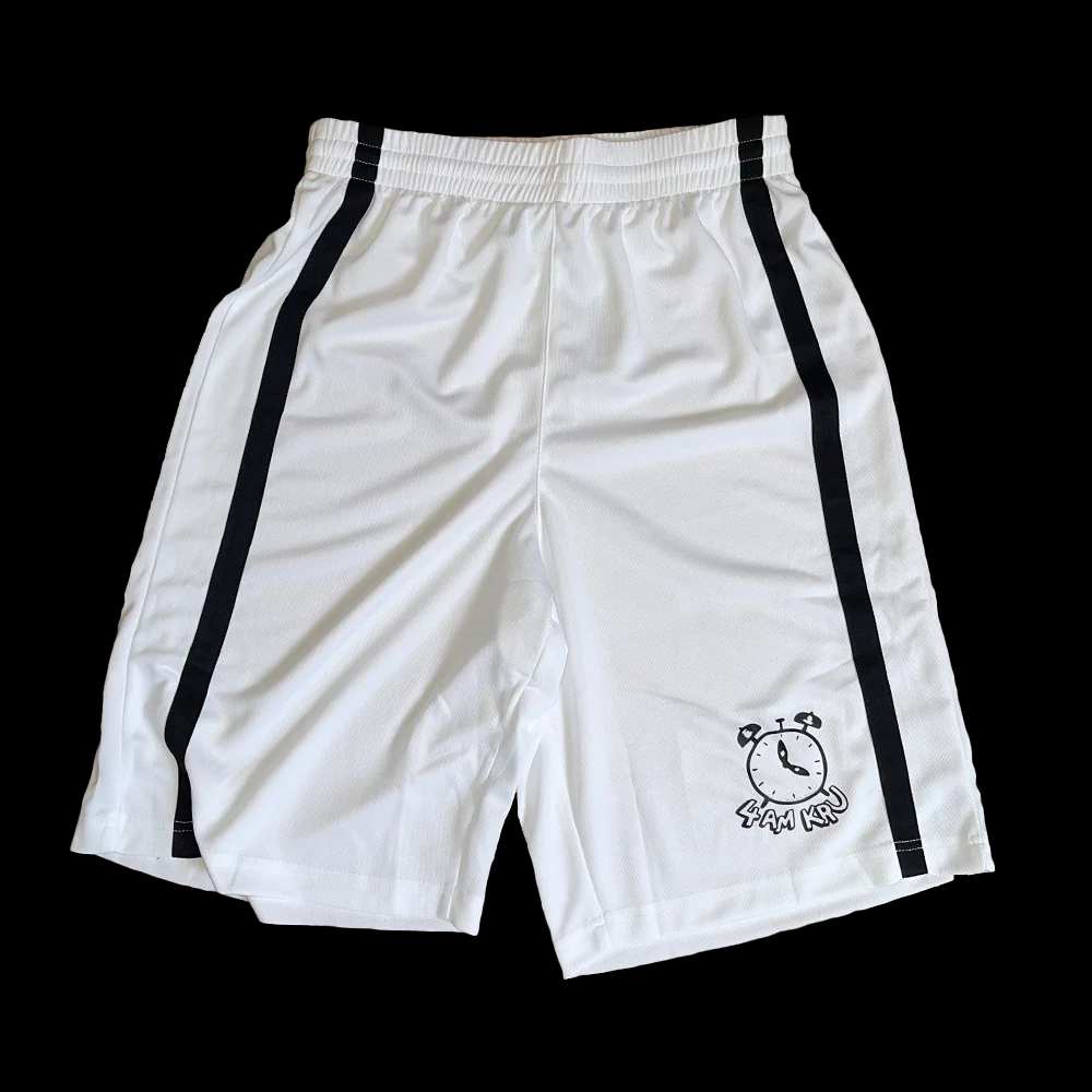 4AM KRU WHITE SHORTS UK